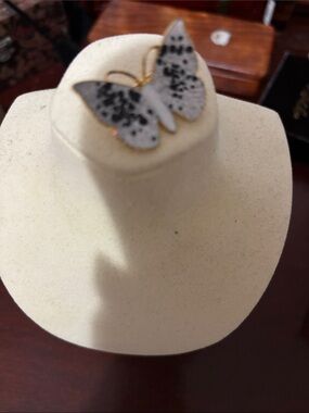 Butterfly Brooch in Black and White - Women Accessories